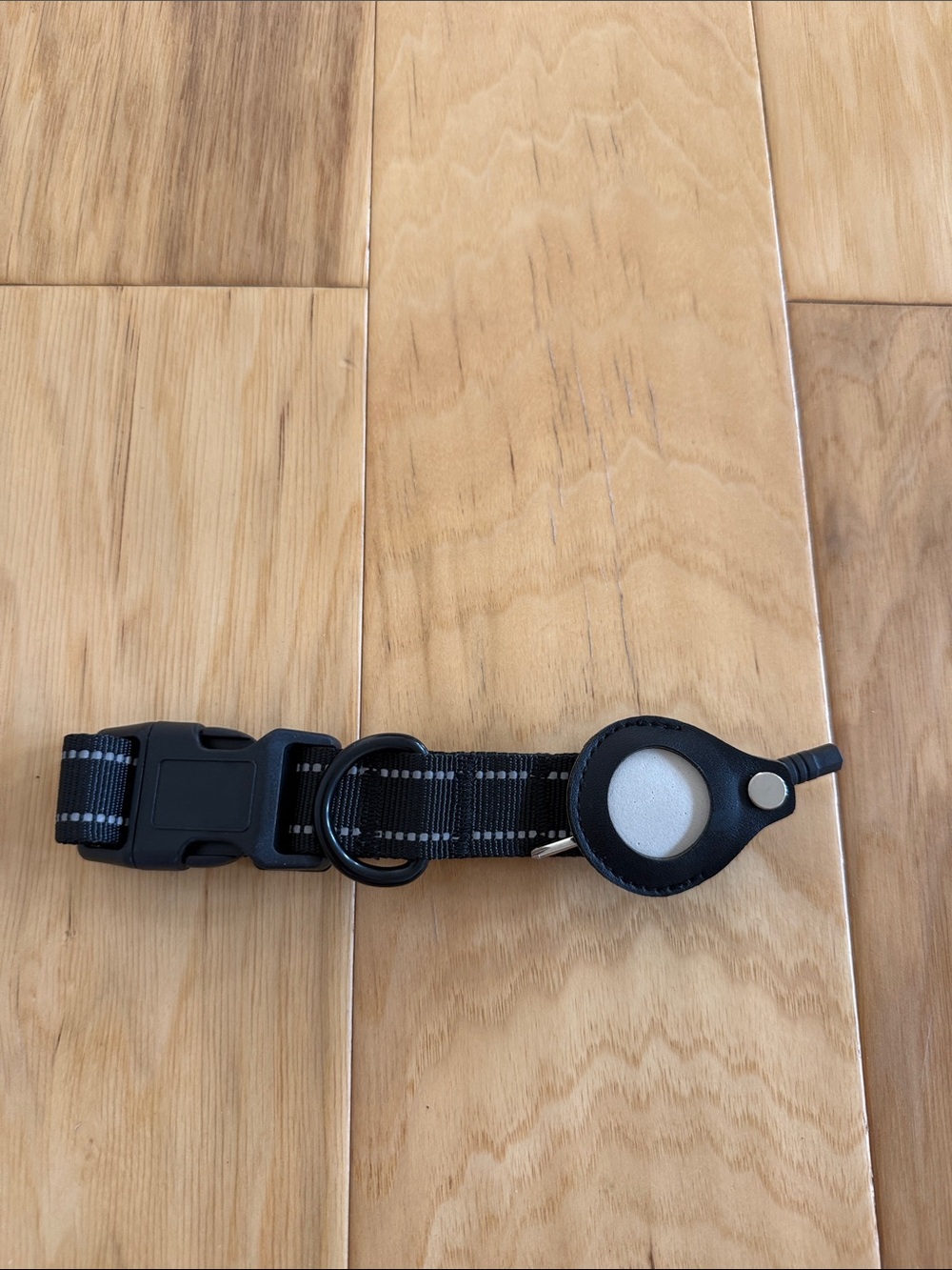 Black dog Reflective Pet Collar with air tag Holder